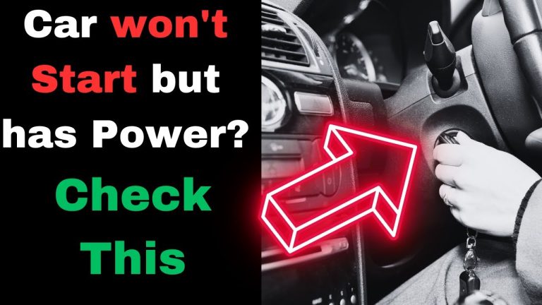 Car Won'T Turn Over But Has Power