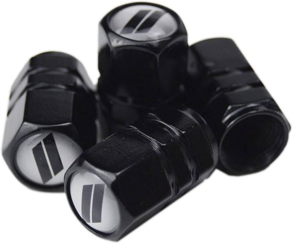 // Slash Metal Auto Tire Valve Stem Cap Cover Trim with Resin Emblem for Dodge Charger Challenge...