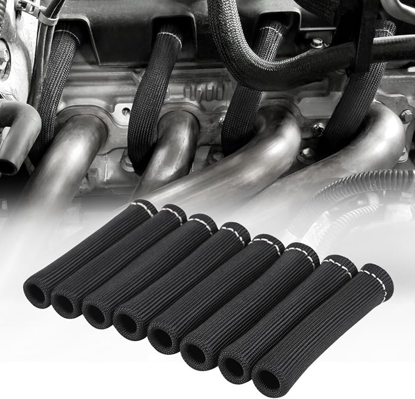 2500°F Heat Shield Spark Plug Wire Sleeves for SBC BBC 350 454 – 8PCS